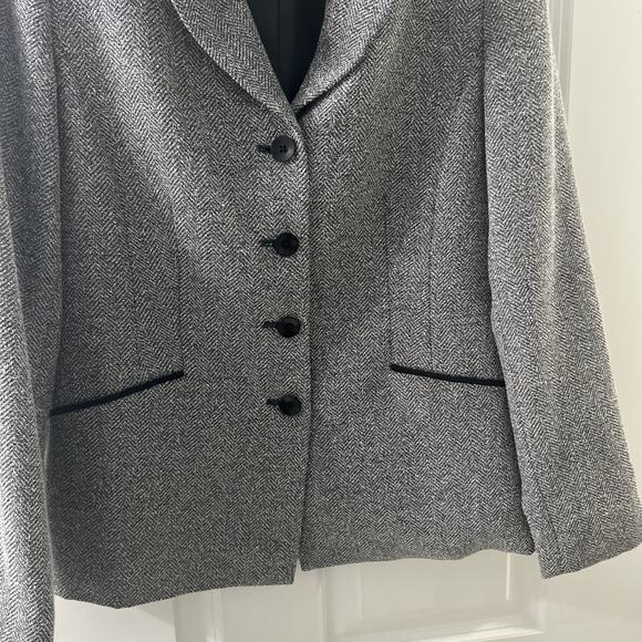 Caslon Blazer Women's S Tweed Black and White Open Front Pockets Career Jacket - Picture 3 of 5